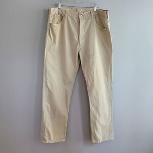 VTG 2001 cream Levi's 501 40 x 30 straight‎ leg classic americana minimalist